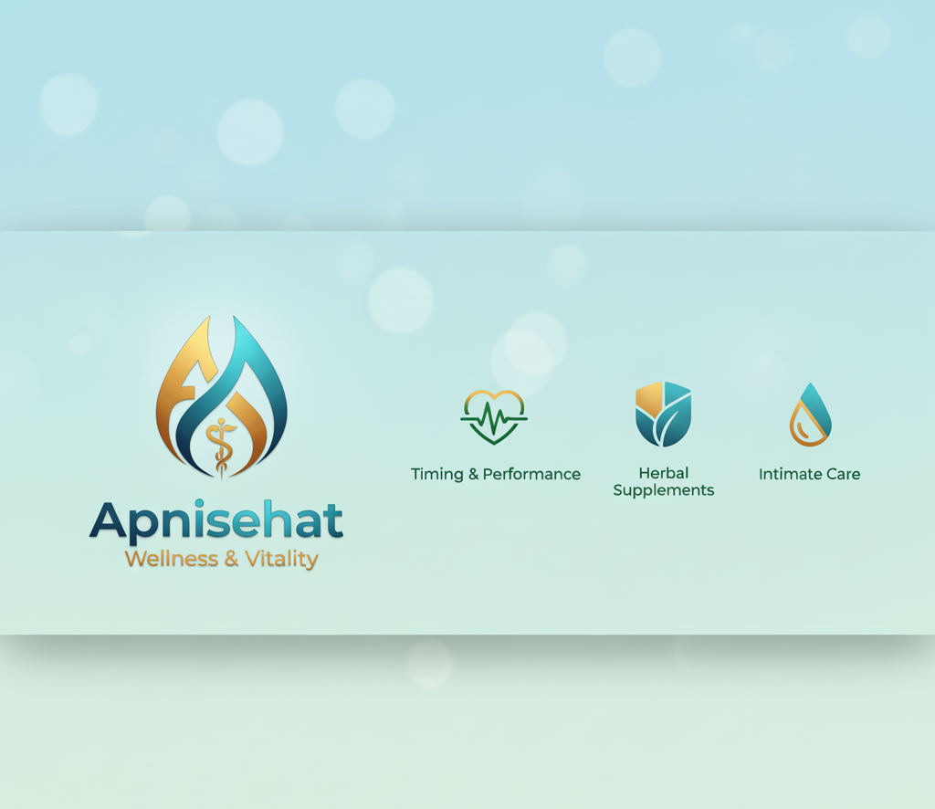 Logo and branding elements for Apnisehat on a light blue background